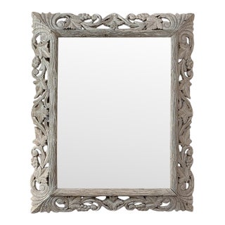 Antique French Renaissance Hand-Carved Ceruse Oak Mirror For Sale