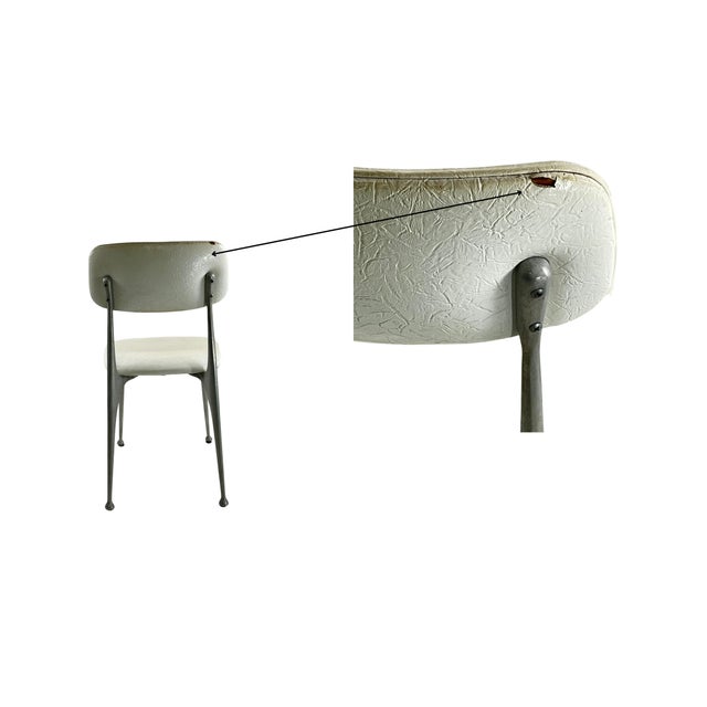 1950s White Retro Kitchen Table and Four (4) Chairs - Set of 5 For Sale - Image 14 of 16