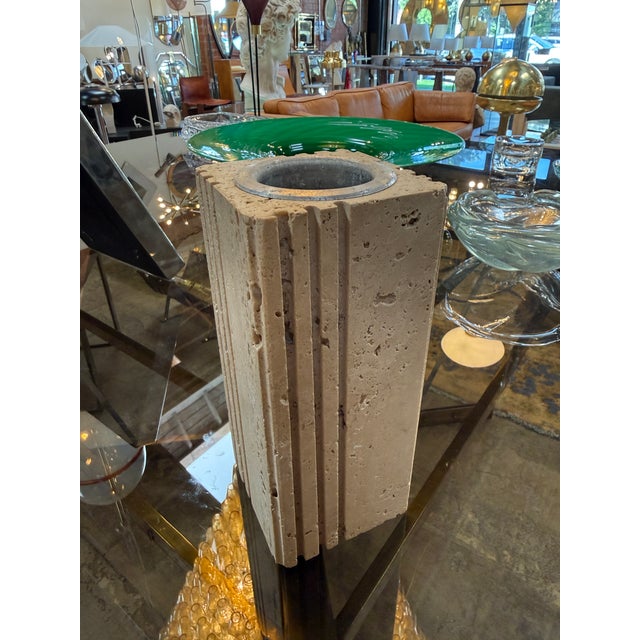 Italian Fratelli Mannelli Italian Travertine Sculptural Vase For Sale - Image 3 of 8