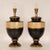 Mid 20th Century Vintage French Lamps Ceramic Baluster Vase Lamps Black Gold Cream - A Pair For Sale - Image 5 of 10