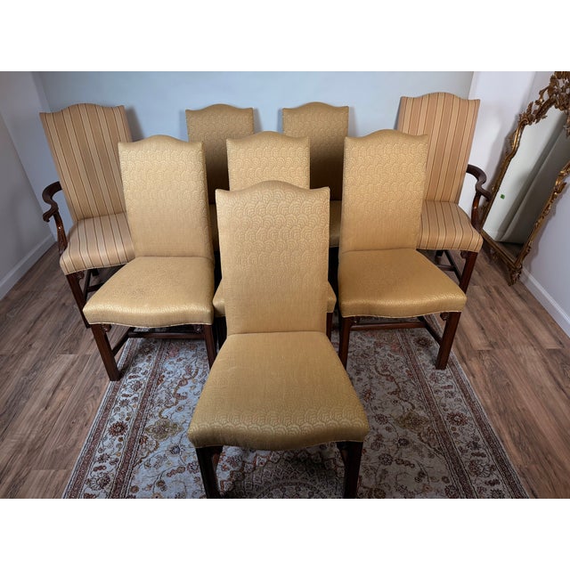 Set of 8 Henkel Harris Mahogany Chippendale Dining Chairs For Sale - Image 11 of 15