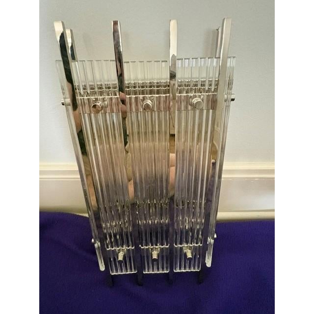 Contemporary Restoration Hardware San Marco Rectangular Sconce in Polished Nickel Large For Sale - Image 3 of 5