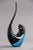 Murano glass, bird in elegant shape Beautiful craftsmanship, handmade glass bird made of transparent, blue and black...