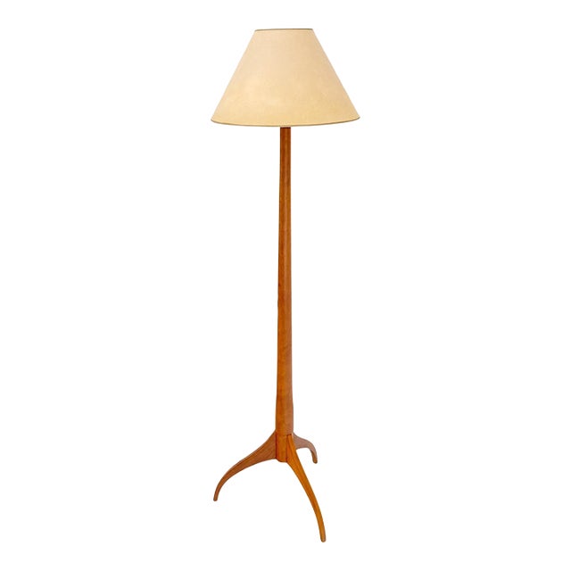 Shaker Turned Solid Cherry Floor Lamp | Chairish