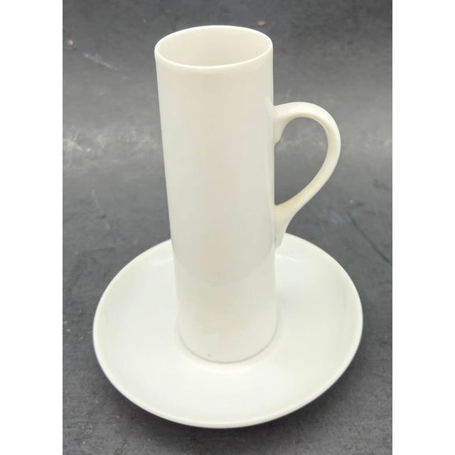 Mid-Century Modern Mid 20th Century Lagardo Tackett White Porcelain Espresso Demitasse Cups, Set of 6 For Sale - Image 3 of 12