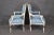 French Carved Painted and Gilded Armchairs Blue Silk - A Pair For Sale - Image 11 of 12