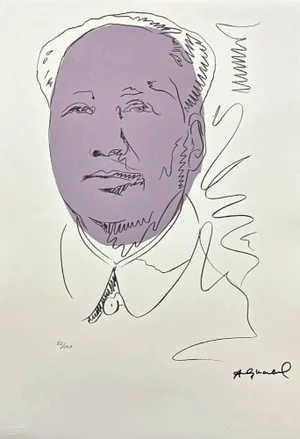 After Andy Warhol, Mao Zedong Drawing White-Gray, 1980s, Lithograph