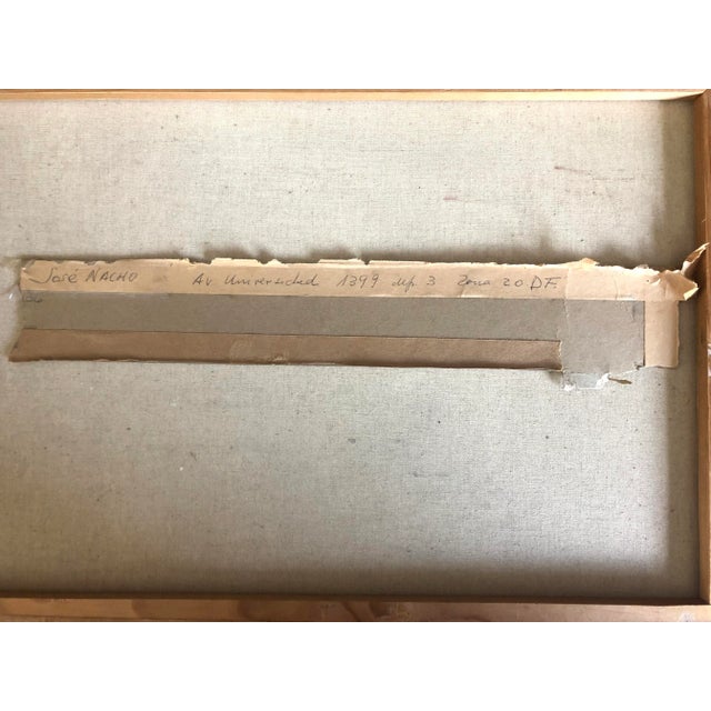 1960s Mid Century Modern Chichen Itza Ruins Landscape by Jose Nacho For Sale - Image 5 of 5