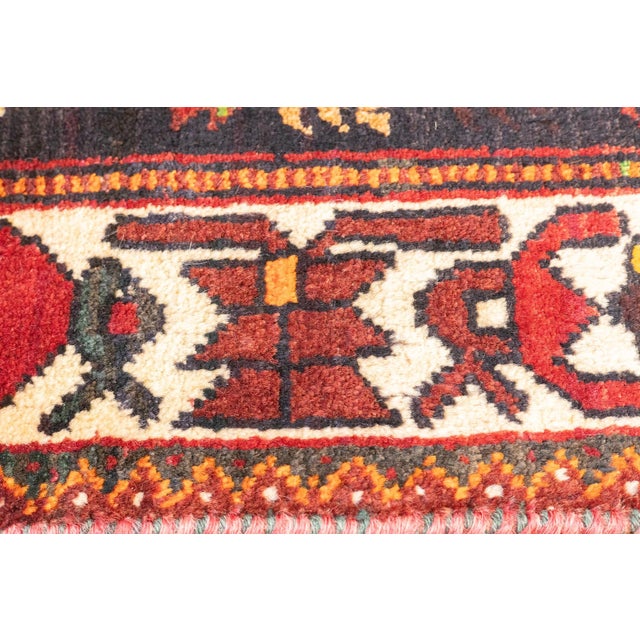 Vintage Hand-Knotted Persian Qashqai Rug 4'6" X 5'6" For Sale - Image 14 of 18