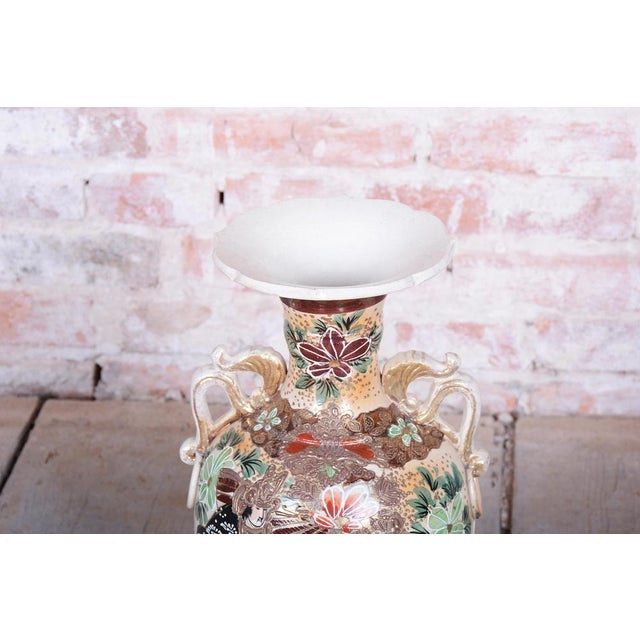 Art Deco Moriage and Glazed Ceramics Vase, Japan, 1910s For Sale - Image 5 of 10