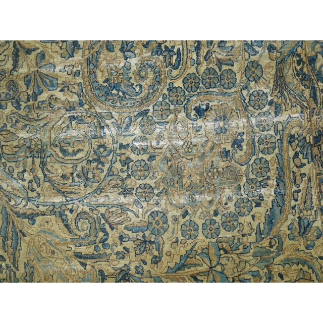 Persian Antique Zabihi Collection Oversize Green Blue Persian Kerman Carpet - 9'6" x 17' For Sale - Image 3 of 6