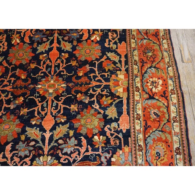 Textile Early 20th Century W. Persian Bijar Carpet ( 4'6" x 6'6" - 137 x 198 ) For Sale - Image 7 of 12