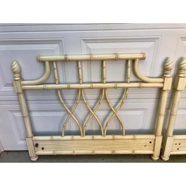 Faux Bamboo Chippendale Pagoda Twin Headboards a Pair Chairish