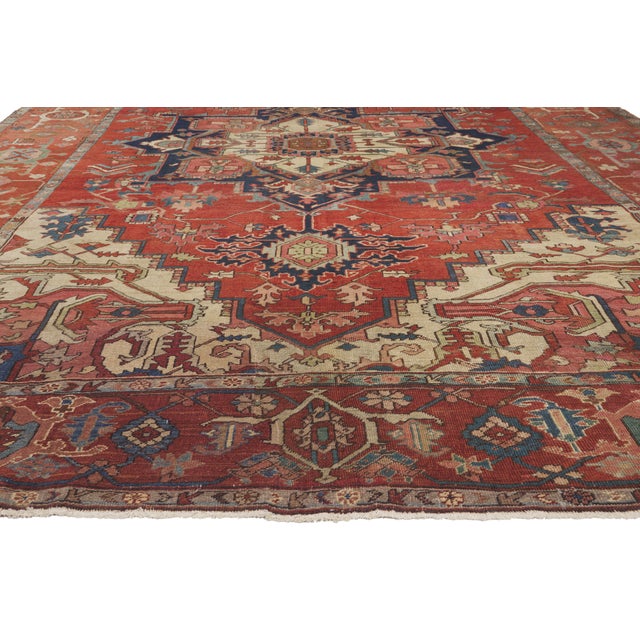 Late 19th Century Persian Serapi Rug, 09'08 X 13'02 For Sale - Image 4 of 10