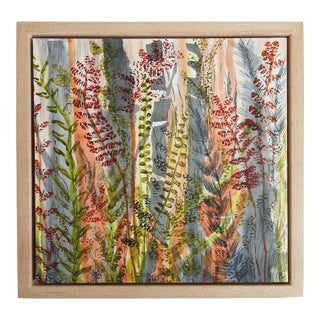 Small Contemporary Expressionist Botanical Watercolor Painting For Sale