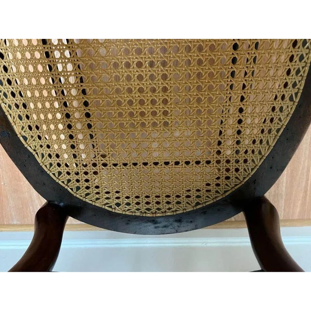 Brown Early 20th Century Victorian Cane Seat Spindle Balloon Back Parlor Chair For Sale - Image 8 of 11