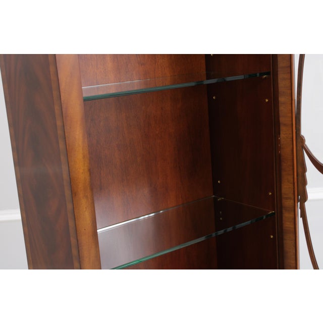 Wood Maitland Smith Mahogany Narrow China Cabinet For Sale - Image 7 of 18