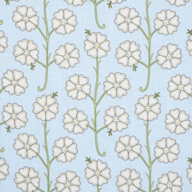 Schumacher SAMPLE - Schumacher x Neisha Crosland Gardenia Fabric In Egg Blue For Sale - Image 4 of 4