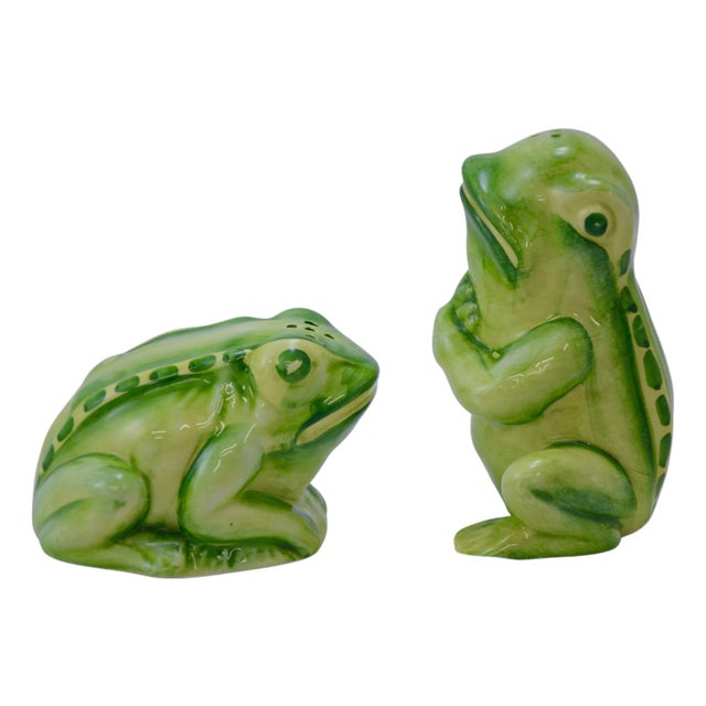 Vietri Italian Ceramic Frog Salt & Pepper - 2 PCS For Sale