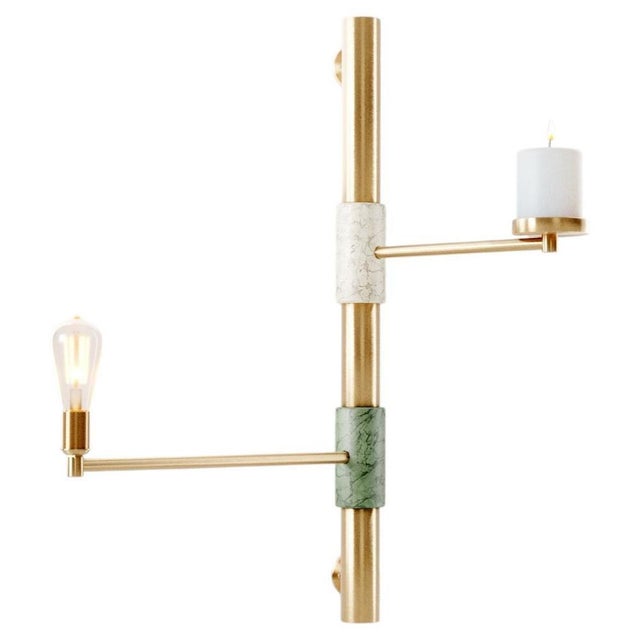 Amaterasu Wall Lamp in Bronze with Brass and Marble by Marine Breynaert For Sale - Image 6 of 6