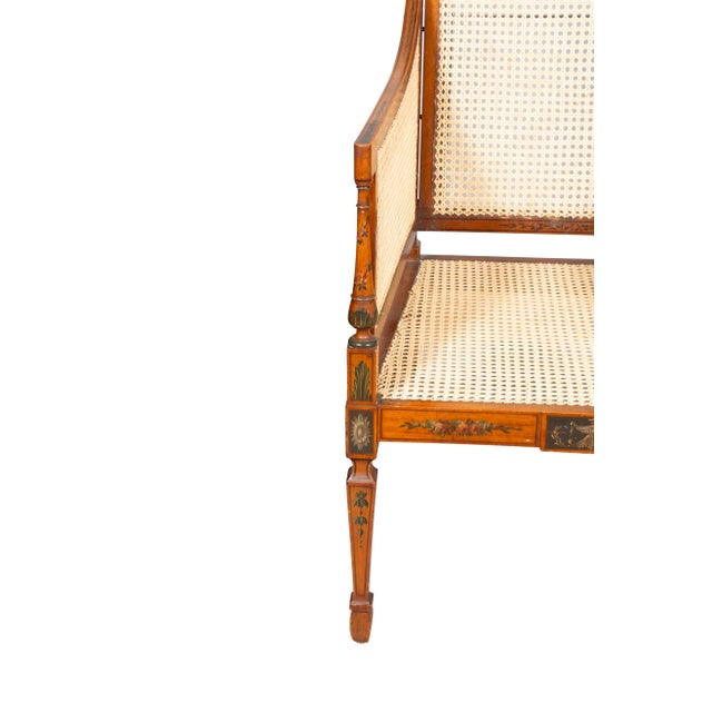 Wood Edwardian Satinwood and Painted Armchair For Sale - Image 7 of 12