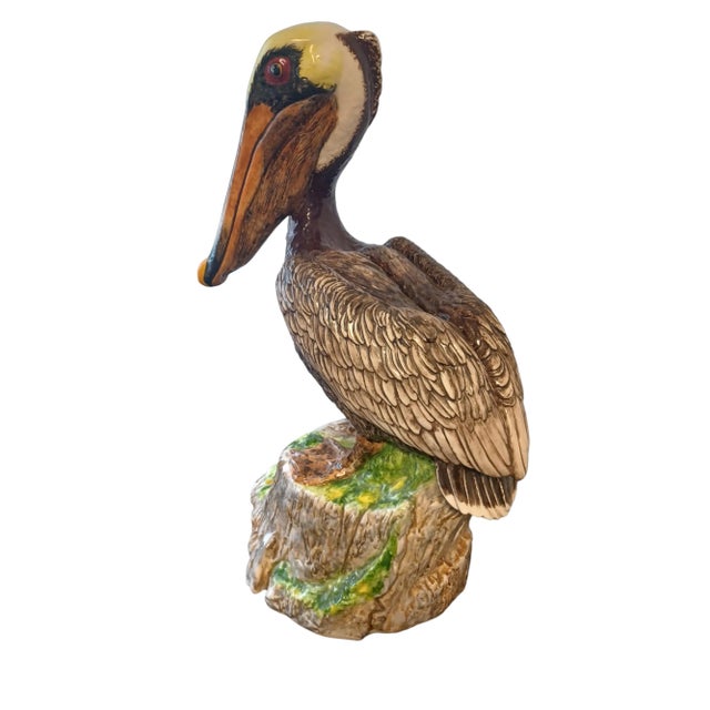 Vintage Glazed Ceramic Pelican Signed Chairish