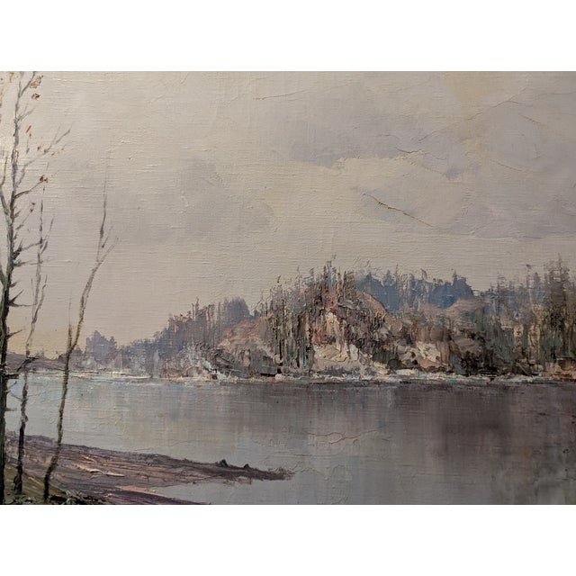 Early 20th Century Oil Painting by Artist Vladimir Lebedeff/Lebedev Impressionist Oil Painting of Autumnal Landscape For Sale In New York - Image 6 of 14