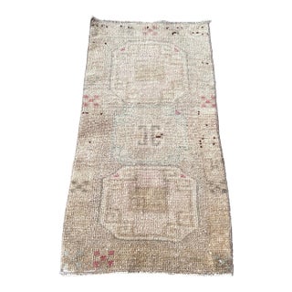 1960s Turkish Small Miniature Neutral Rug - 1’7x3’2 For Sale