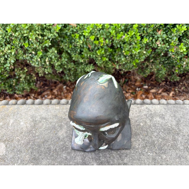 Mid-Century Glazed Pottery Surrealist Bust Sculpture For Sale In Houston - Image 6 of 12