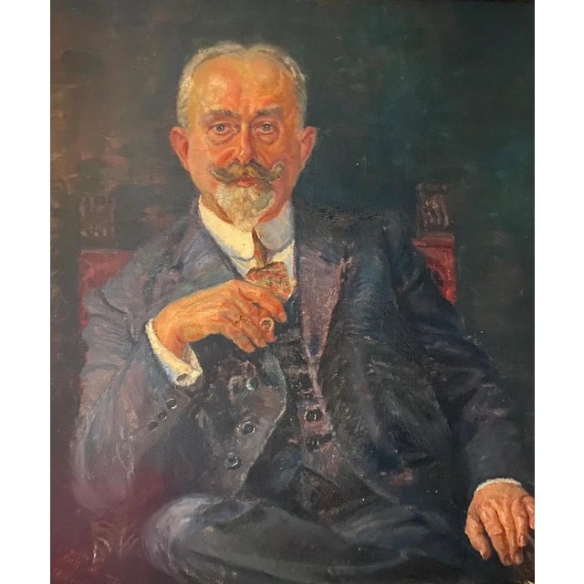 Hannes Fritz-München, Grandpa, Oil on Canvas, 1927 For Sale - Image 11 of 11