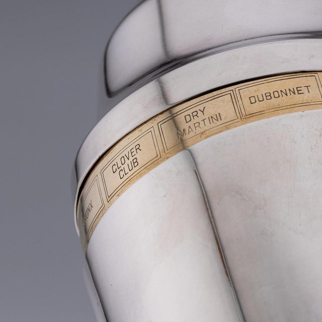 20th Century American Silver Plated Recipe Cocktail Shaker, 1930s For Sale - Image 9 of 14