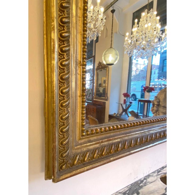 Wood Mid 20th Century European French Gold Gilded Mirror For Sale - Image 7 of 7