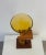 Wood Mid 20th Century Amber Empoli Glass Vase on Wood Stand For Sale - Image 7 of 9