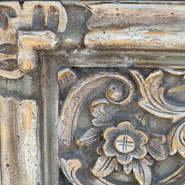 Glass Early 21st Century Swedish Gustavian-Style Carved Trumeau Mirror, Newly Painted For Sale - Image 7 of 12