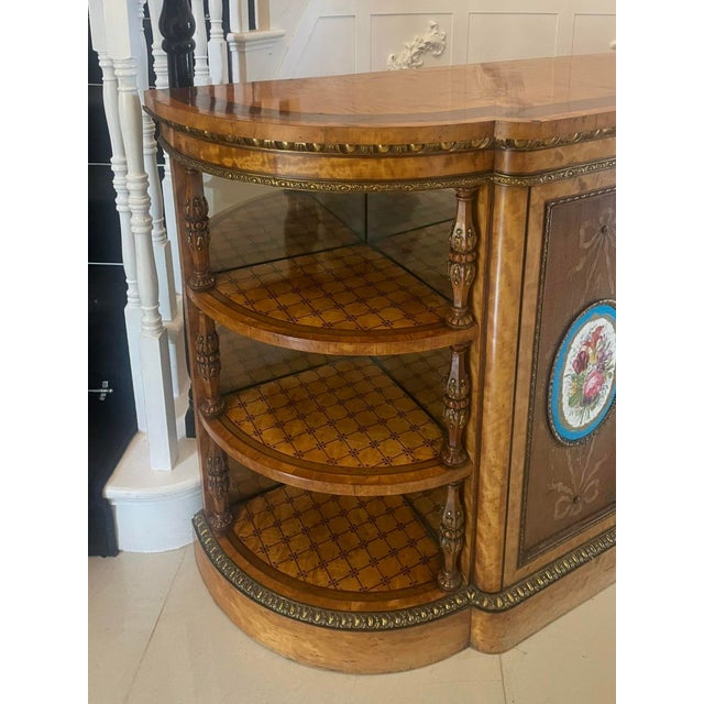 Large Antique Satinwood Inlaid and Ormolu Mounted Sideboard, 1850 For Sale - Image 6 of 12