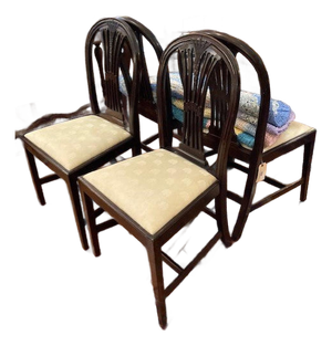 Late 20th Century Set of 4 Wheat Dining Room Chairs