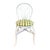 Set of 3 White Rattan Dining Chairs With Green Gingham Cushions For Sale - Image 4 of 9