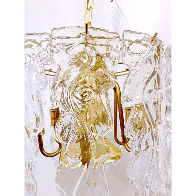 1970s Vintage Murano Chandelier With Glass Panels For Sale In New York - Image 6 of 8