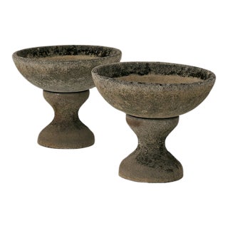 Mid 20th Century Pair of Unique Concrete Planters, France For Sale
