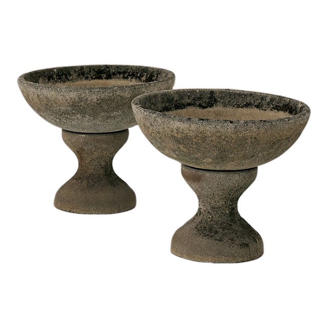 Mid 20th Century Pair of Unique Concrete Planters, France For Sale