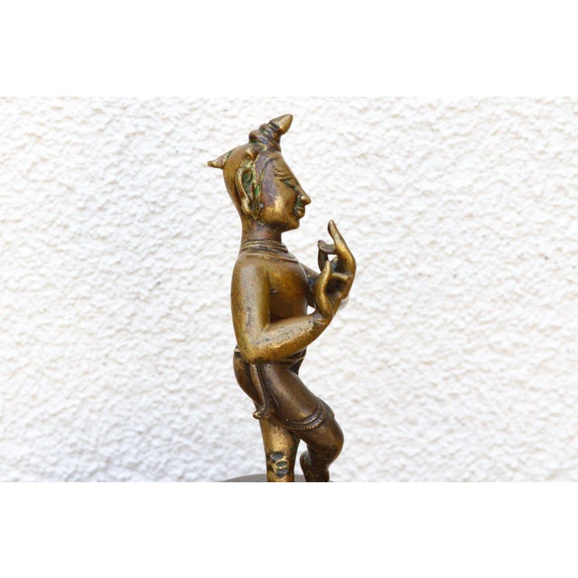 Indian Captivating Indian Bronze Krishna on a Custom Stand For Sale - Image 3 of 8