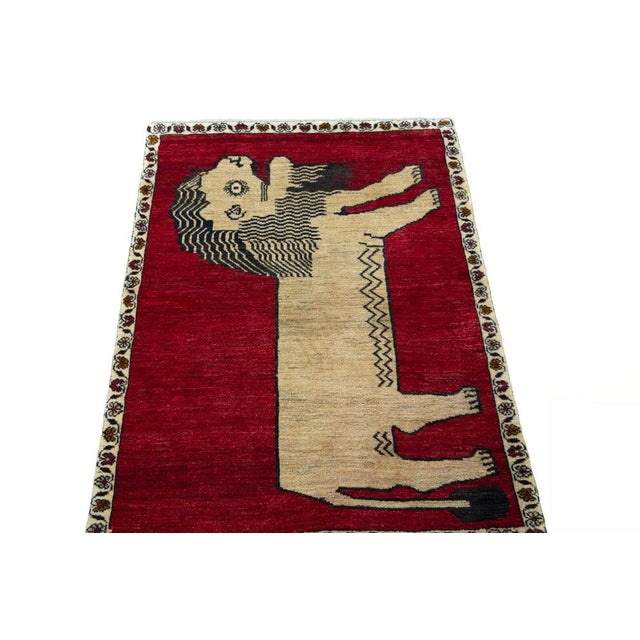 Hand-Knotted Gabbeh Nomad Rug in Pure Wool For Sale - Image 4 of 11