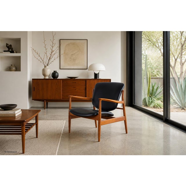 Danish modern sculptural teak lounge chair Model FD-136 by Finn Juhl for France and Son, Denmark, 1950s. Designed by Finn...