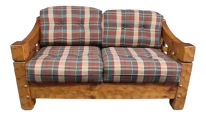 Rustic Modern Solid Pine Loveseat by Null