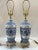 Blue Porcelain Blue & White Traditional Chinoiserie Chinese Hand-Painted Table Lamps - A Pair For Sale - Image 8 of 9