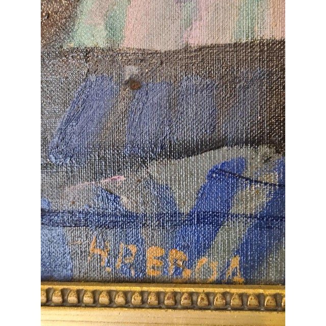 Mid 20th Century Still Life Painting of Roses in a Vase, Mid-Century French Oil on Canvas by Henri Reboa, Framed For Sale - Image 4 of 7