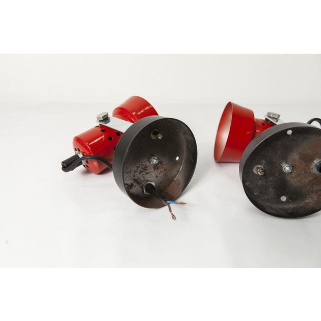 1970s Red and Black Wall Lights, 1970s, Set of 2 For Sale - Image 5 of 18