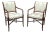 Late 20th Century Pair of Hickory Chair Co Regency Style Mahogany and Upholstered Armchairs For Sale