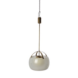 Large Omega Pendant in Polished Brass by Vico Magistretti for Artemide, 1960s For Sale
