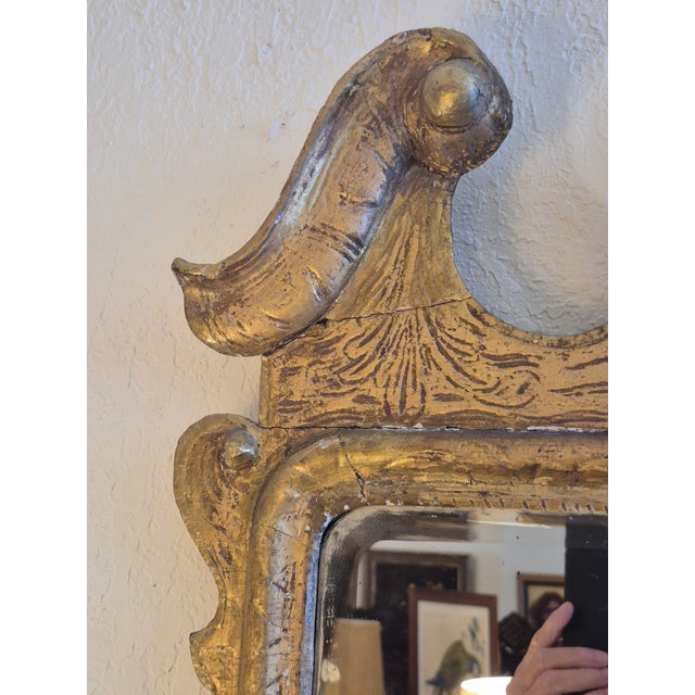 Antique Georgian Carved and Gilt Neoclassical Wall Mirror For Sale - Image 4 of 6